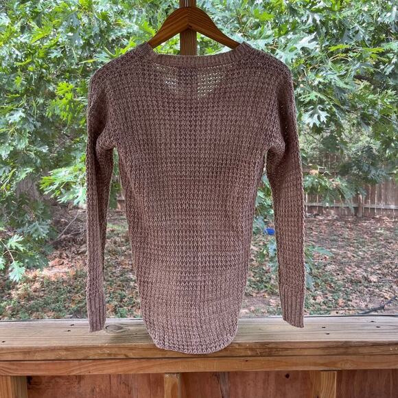 Ultra Flirt Tan Waffle Knit Pullover Sweater Size S. NEW - Picture 2 of 7